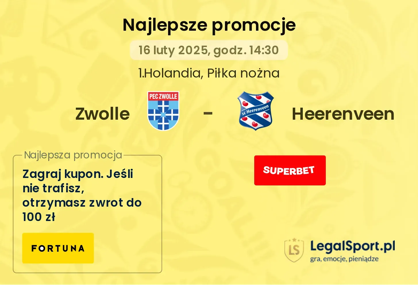 Zwolle - Heerenveen promocje bukmacherskie