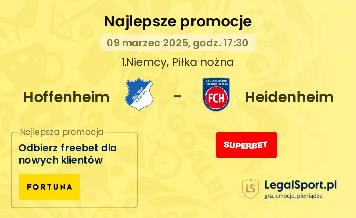 Hoffenheim - Heidenheim promocje bukmacherskie