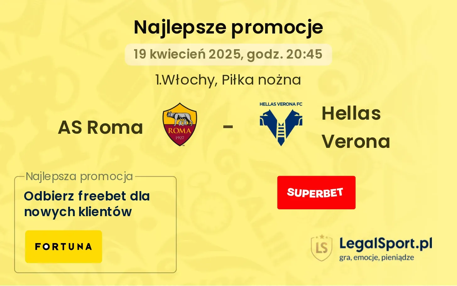 AS Roma - Hellas Verona promocje u bukmacherów