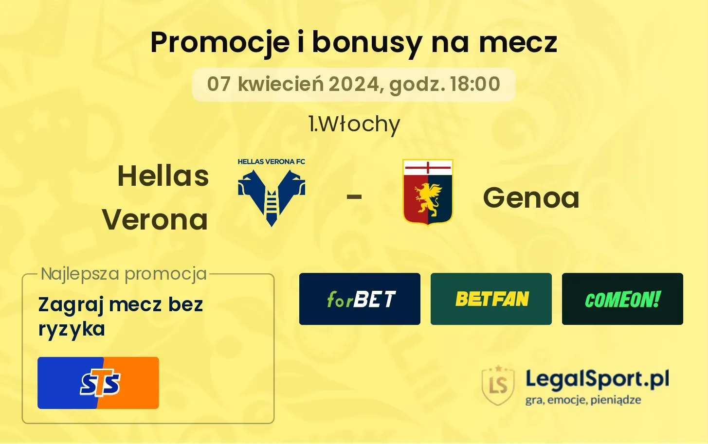 Hellas Verona - Genoa promocje bonusy na mecz