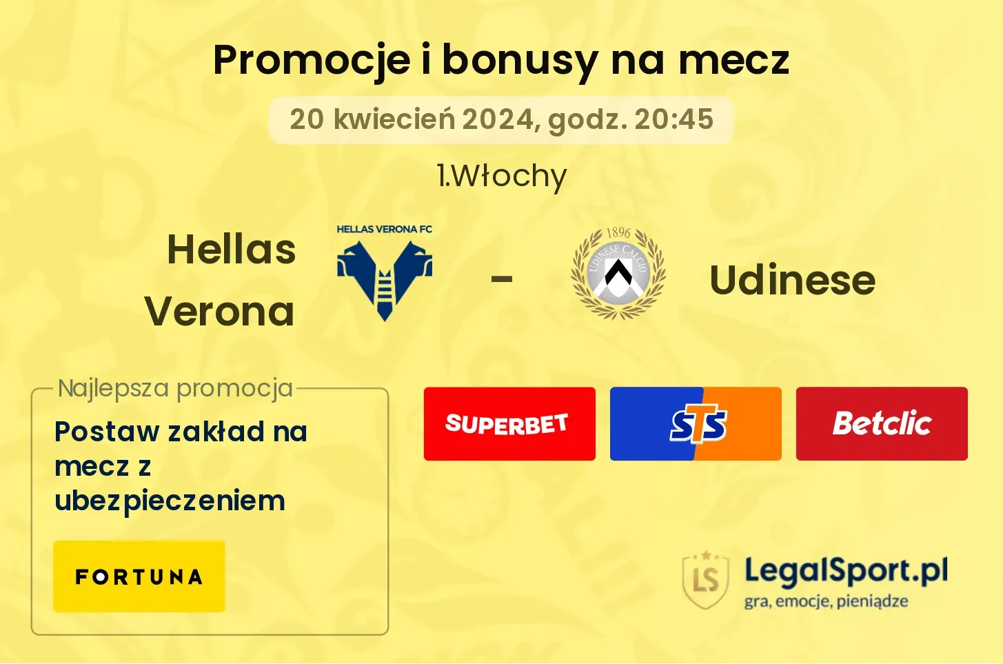 Hellas Verona - Udinese promocje bonusy na mecz
