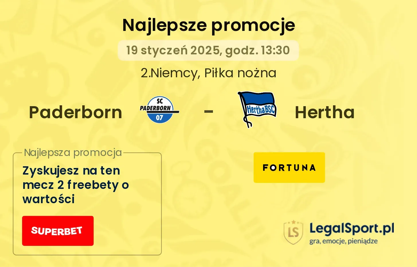 Paderborn - Hertha promocje bukmacherskie