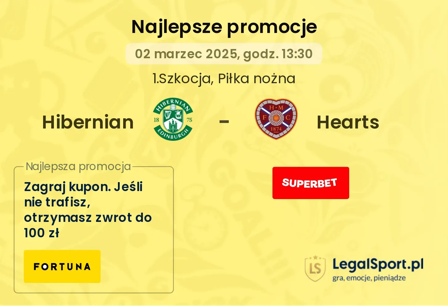 Hibernian - Hearts promocje bukmacherskie