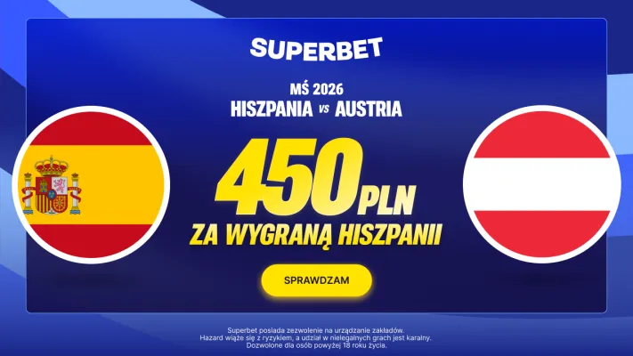 Superbet: Bonus 450 PLN za wygraną Hiszpanii w meczu z Austrią