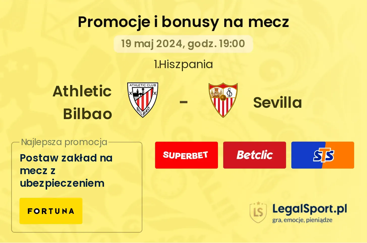 Athletic Bilbao - Sevilla bonusy i promocje (19.05, 19:00)