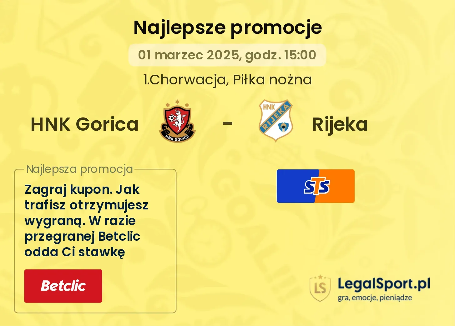 HNK Gorica - Rijeka promocje bukmacherskie