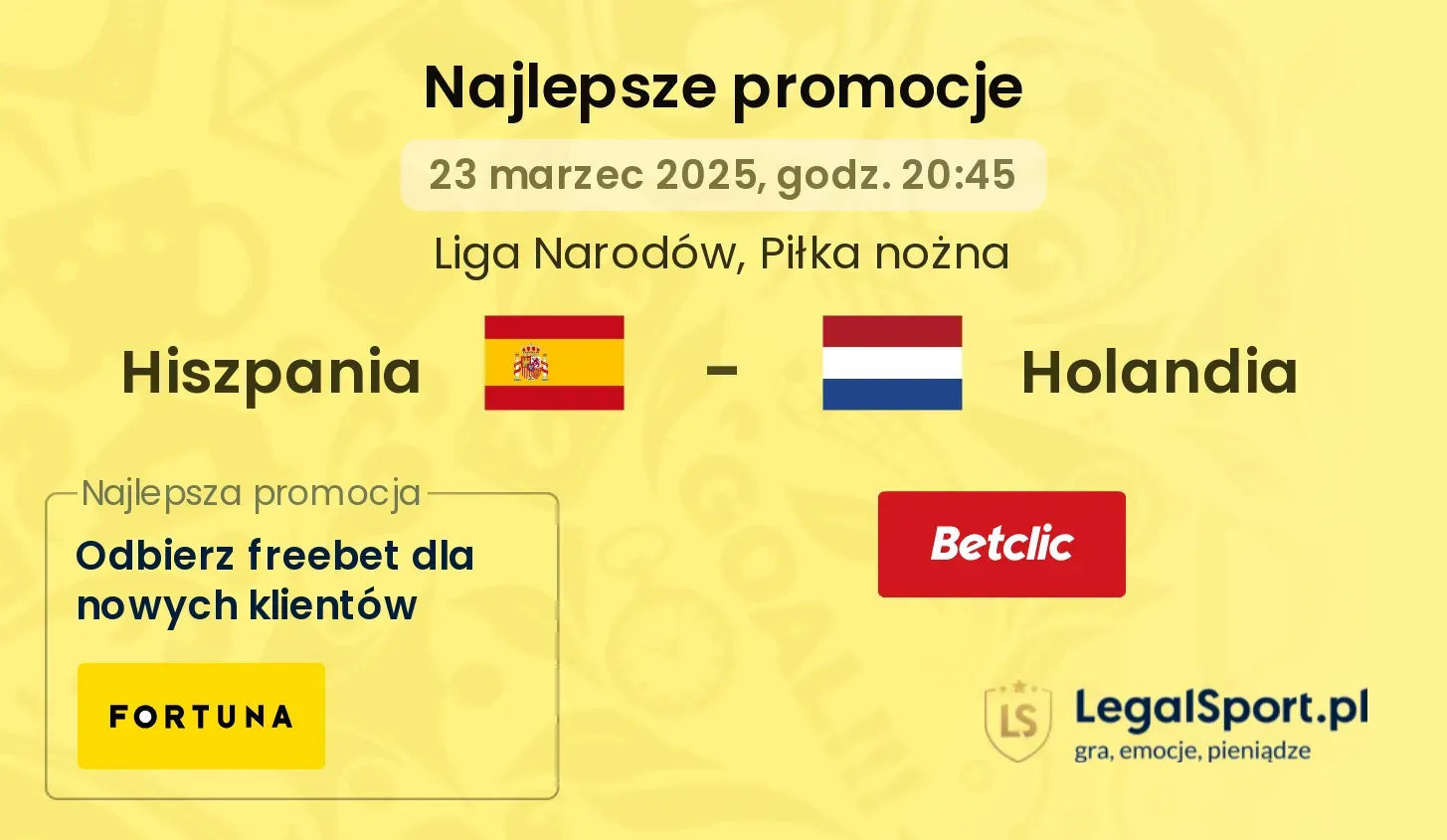 Bukmacherskie akcje promocyjne na Hiszpania - Holandia: 199 zł od STS i 200 zł od Superbet