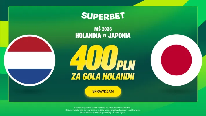 Superbet: Bonus 400 PLN za gola Holandii w meczu z Japonią