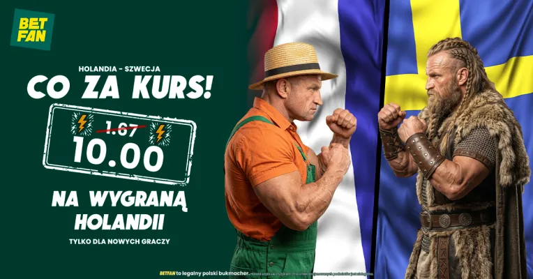 BETFAN: Kurs 10.00 na wygraną Holandii ze Szwecją