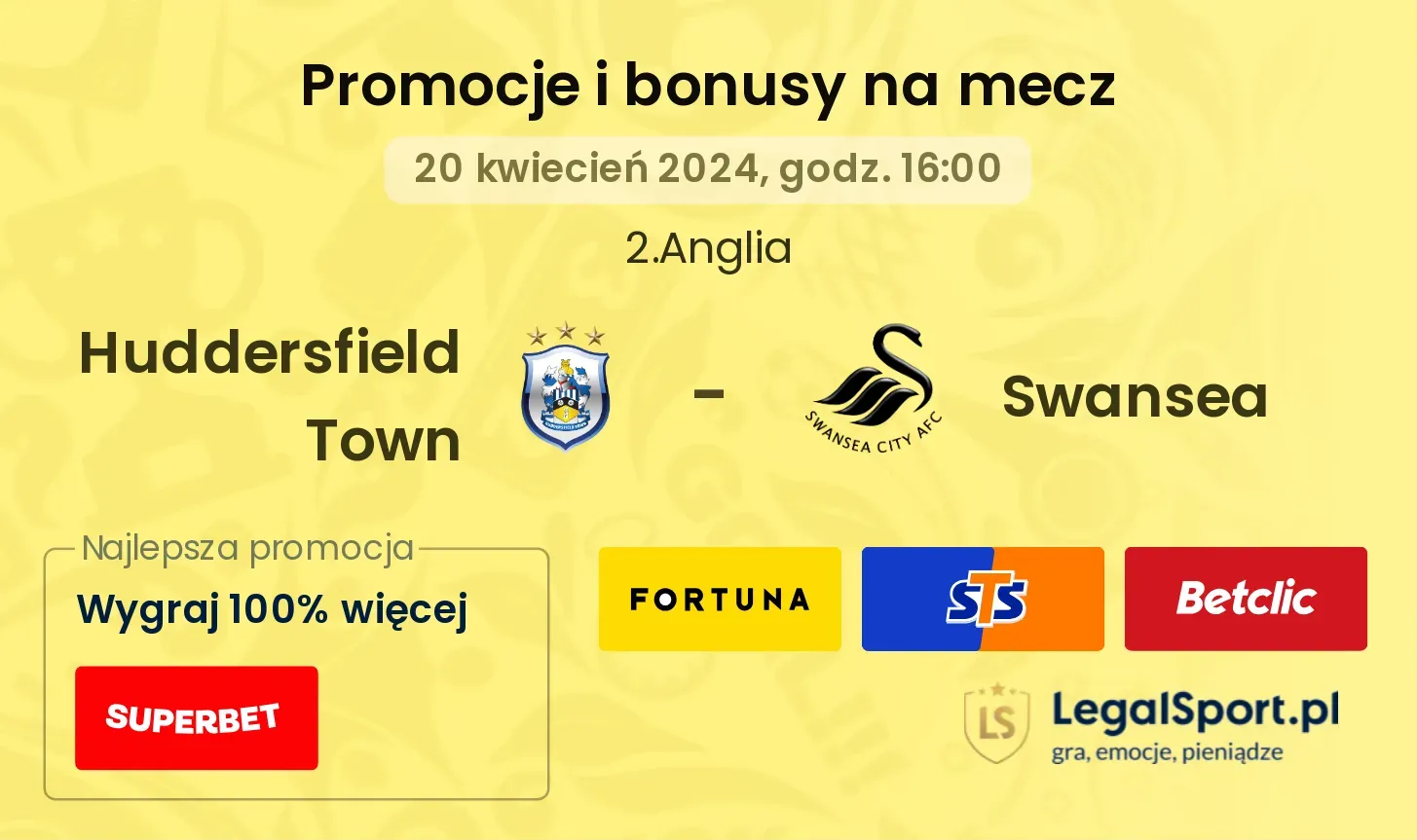 Huddersfield Town - Swansea promocje bonusy na mecz