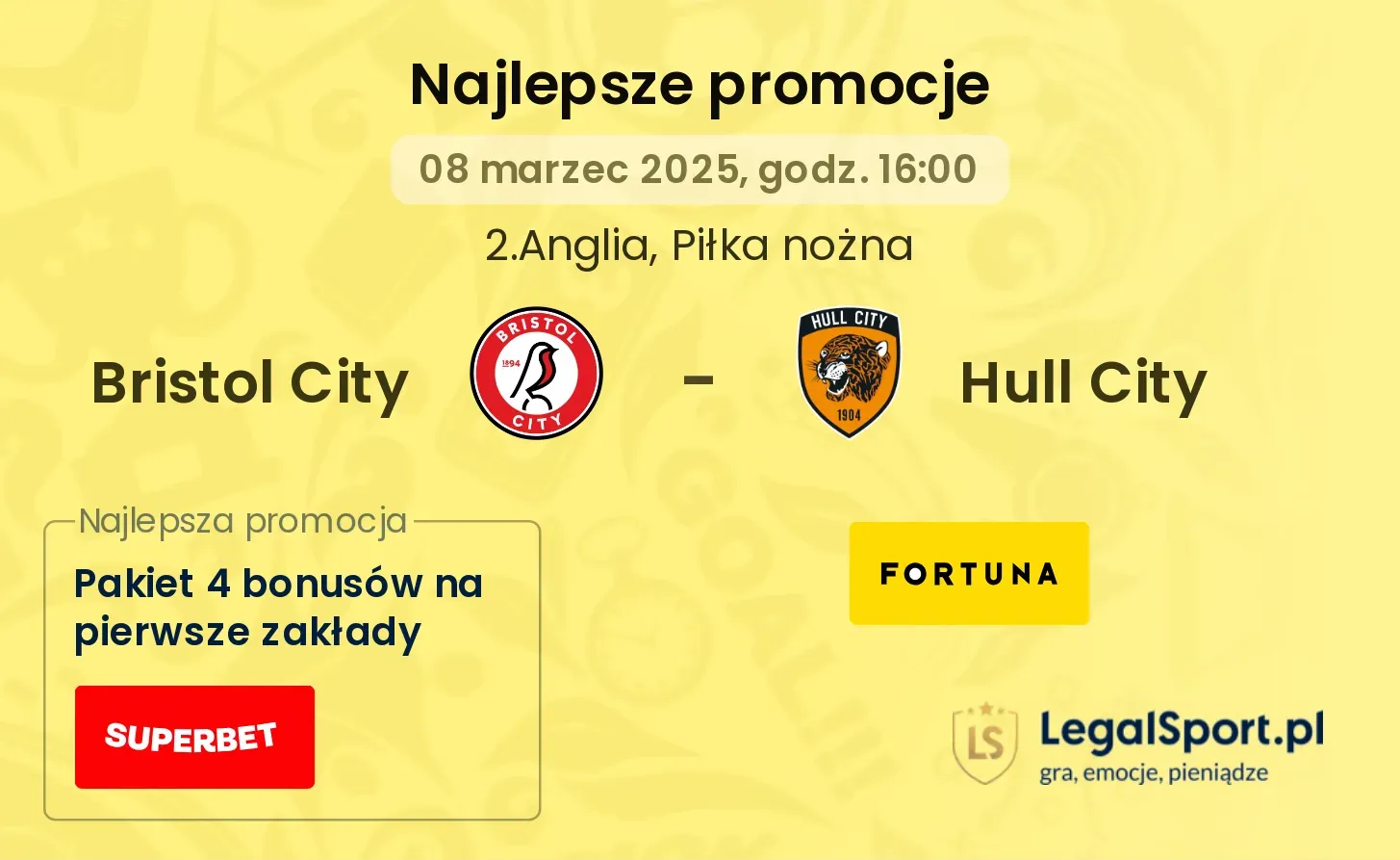 Bristol City - Hull City promocje bukmacherskie