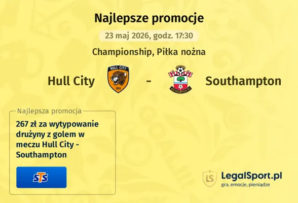 STS: 267 zł za wytypowanie drużyny z golem w meczu Hull City - Southampton