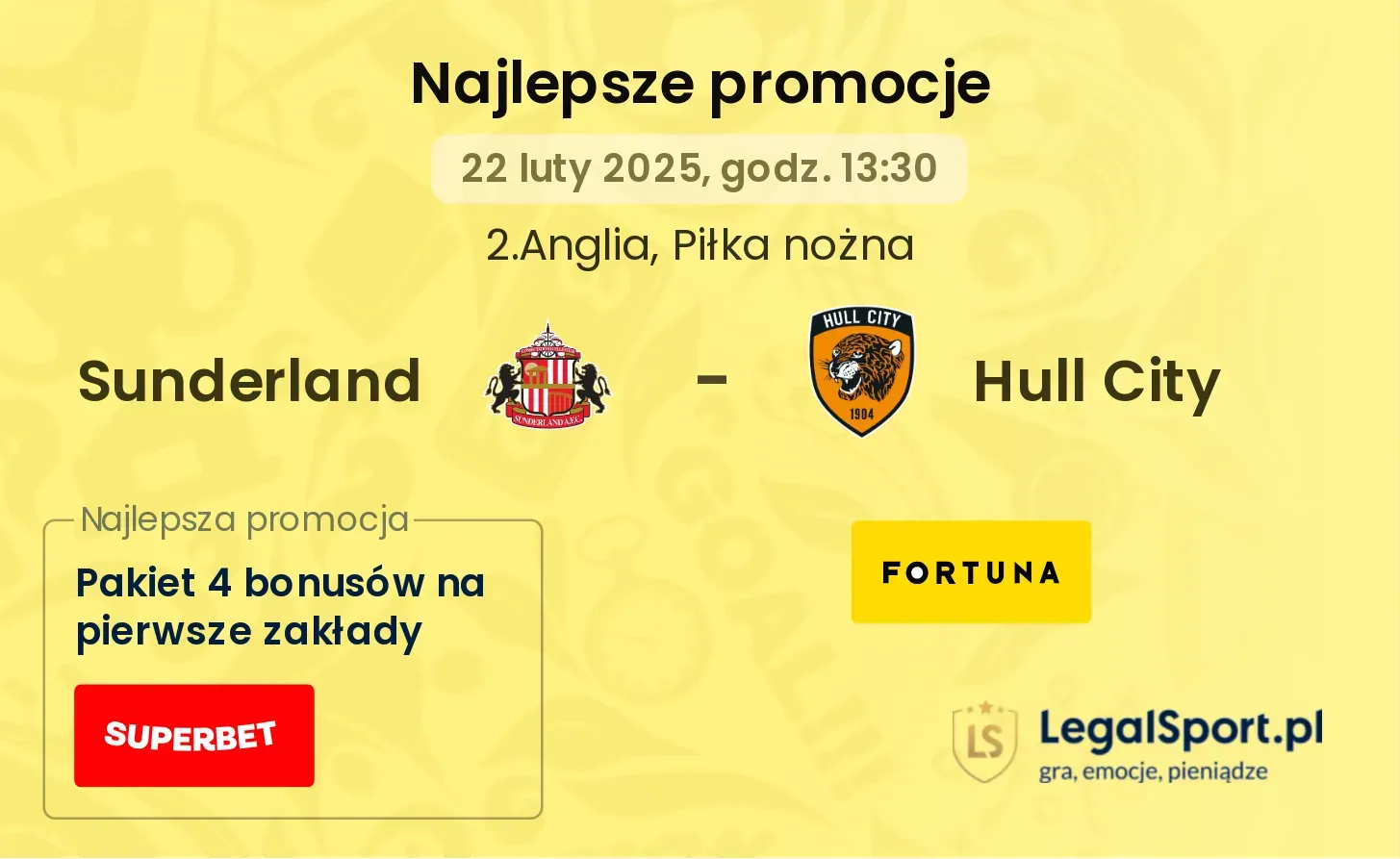 Sunderland - Hull City promocje u bukmacherów