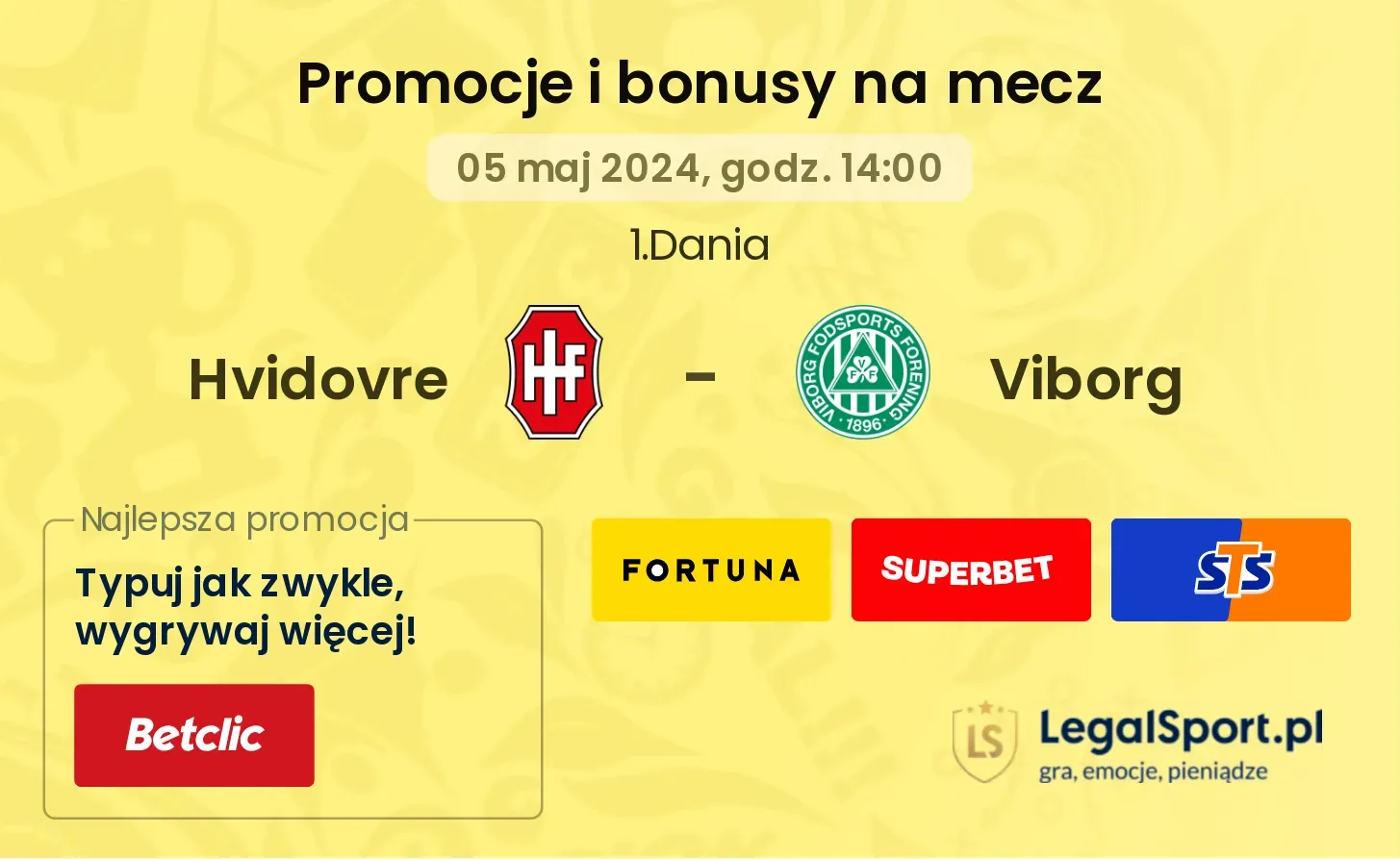 Hvidovre - Viborg promocje bonusy na mecz