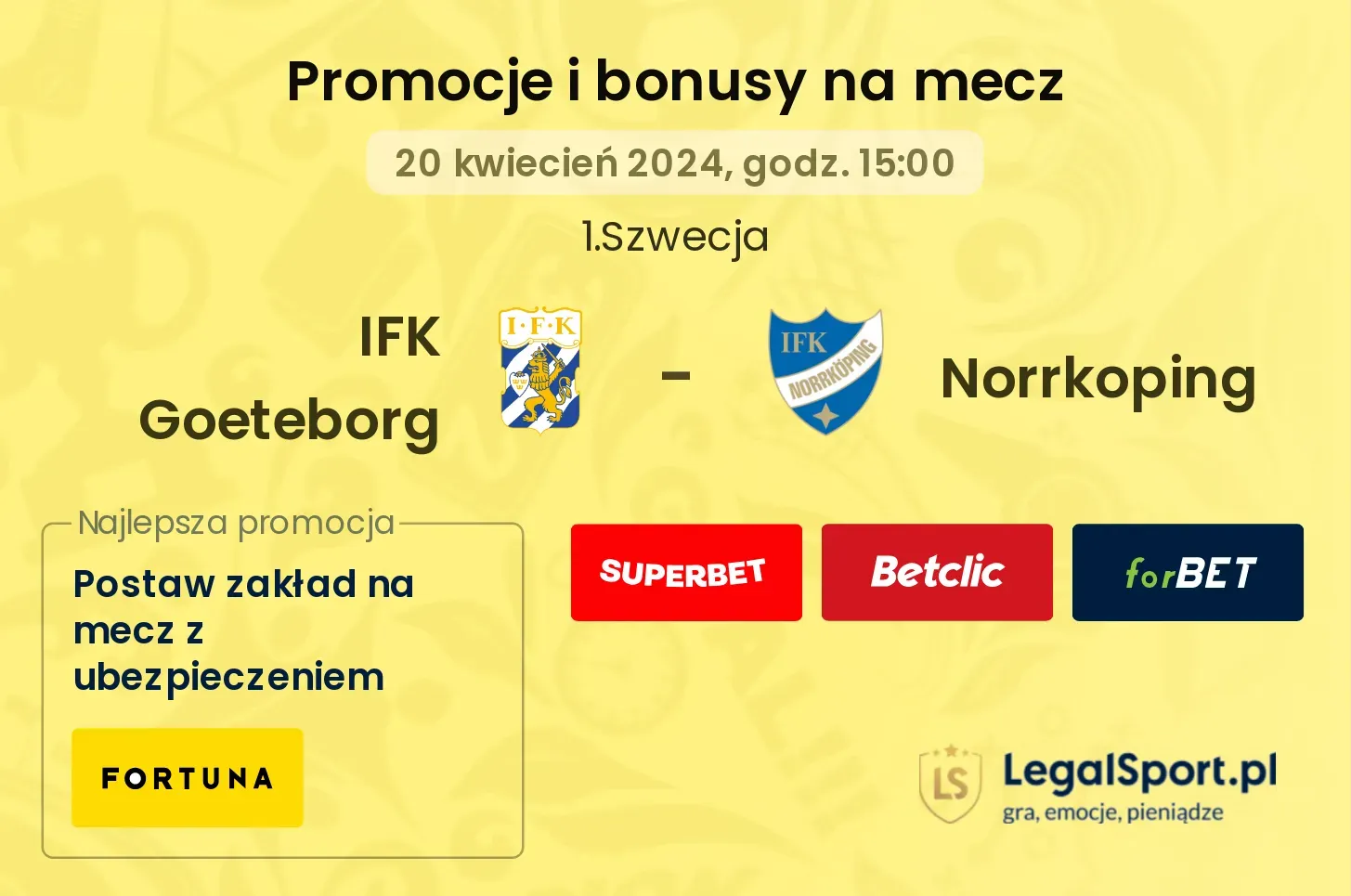 IFK Goeteborg - Norrkoping promocje bonusy na mecz