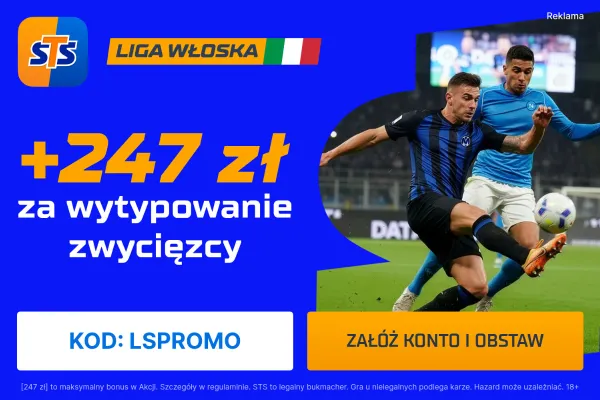 STS: 247 zł za wytypowanie zwycięzcy meczu Inter – Atalanta