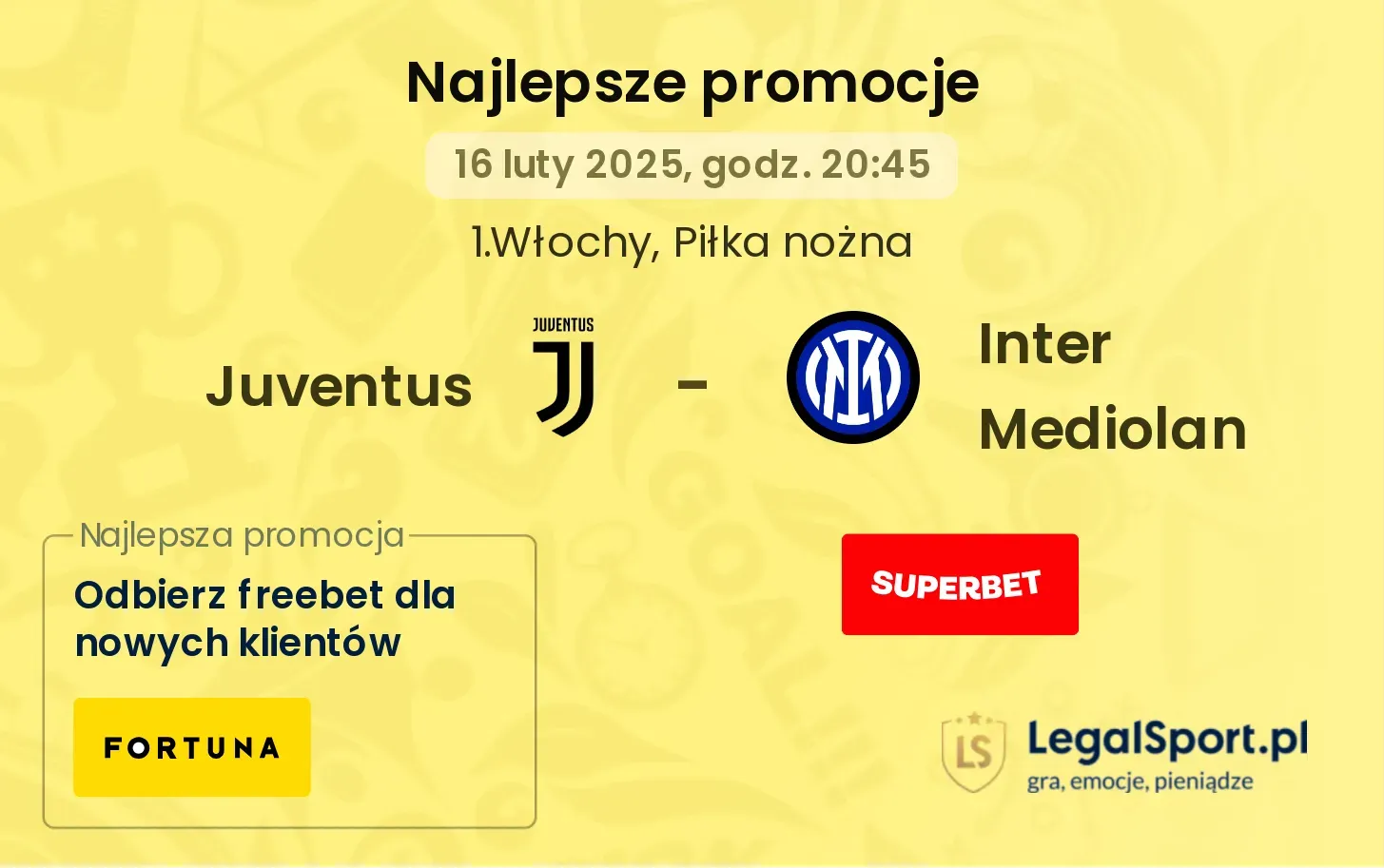 Juventus - Inter Mediolan promocje u bukmacherów