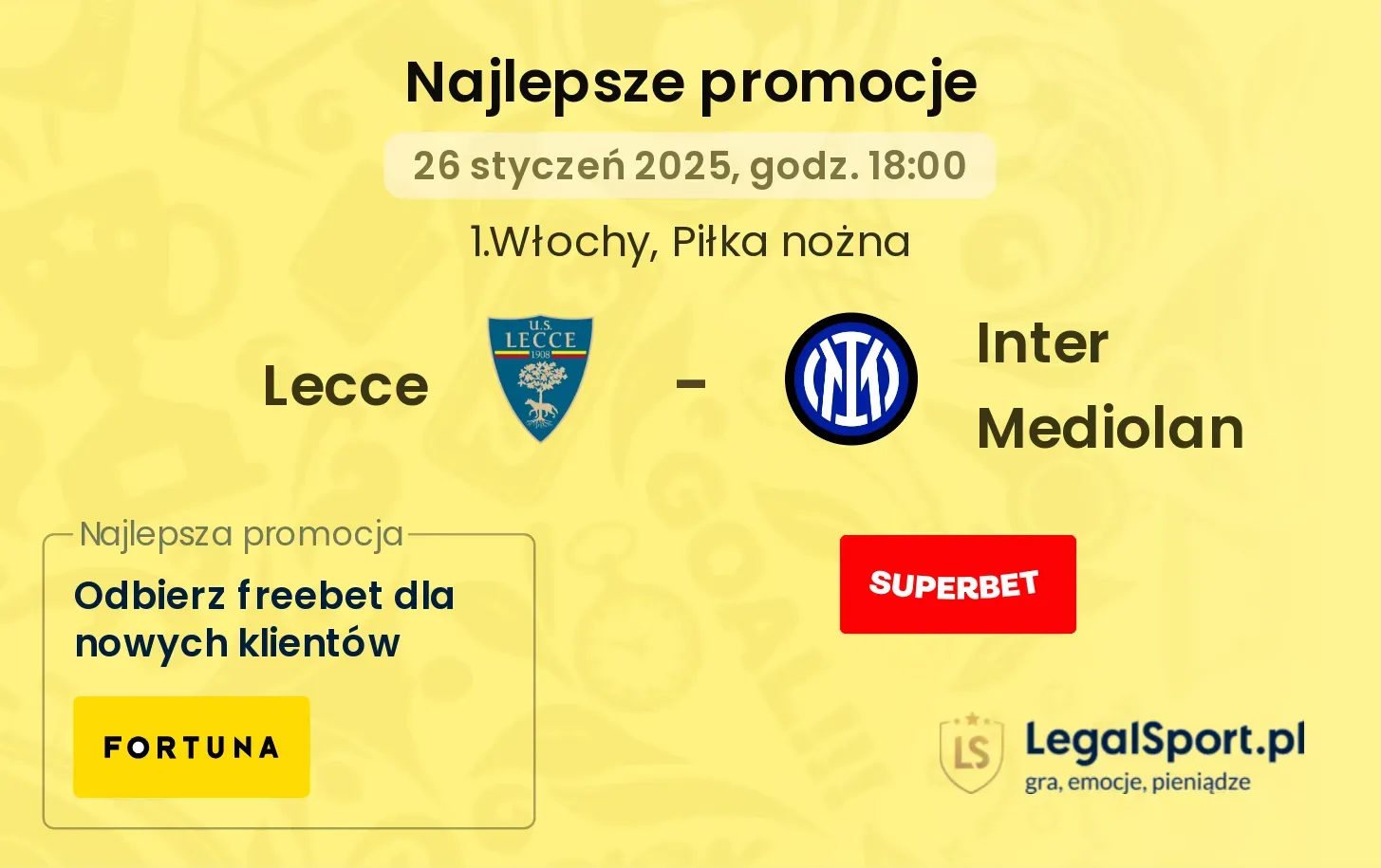 Lecce - Inter Mediolan promocje u bukmacherów