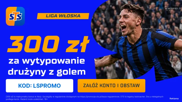 Promocja STS: 300 zł za wytypowanie drużyny z golem w meczu Inter - Napoli