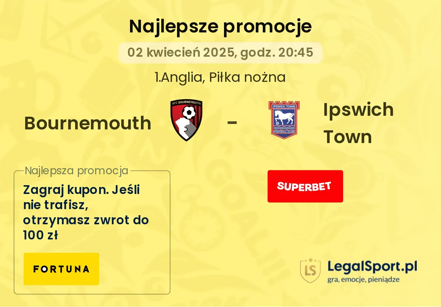Bournemouth - Ipswich Town promocje bukmacherskie