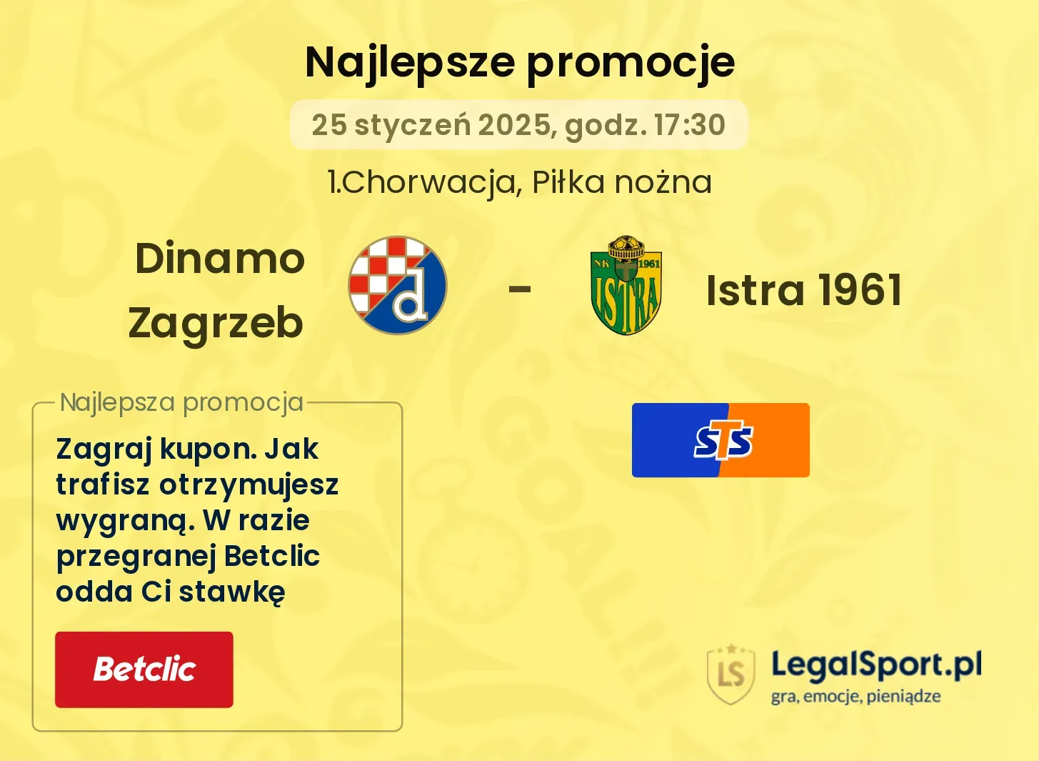 Dinamo Zagrzeb - Istra 1961 promocje bukmacherskie