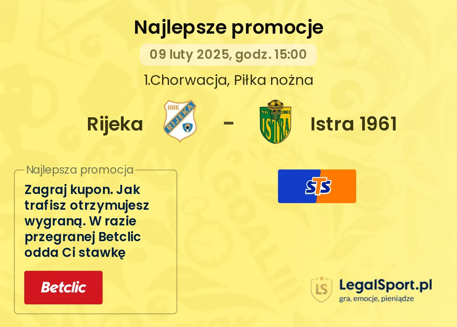 Rijeka - Istra 1961 promocje u bukmacherów