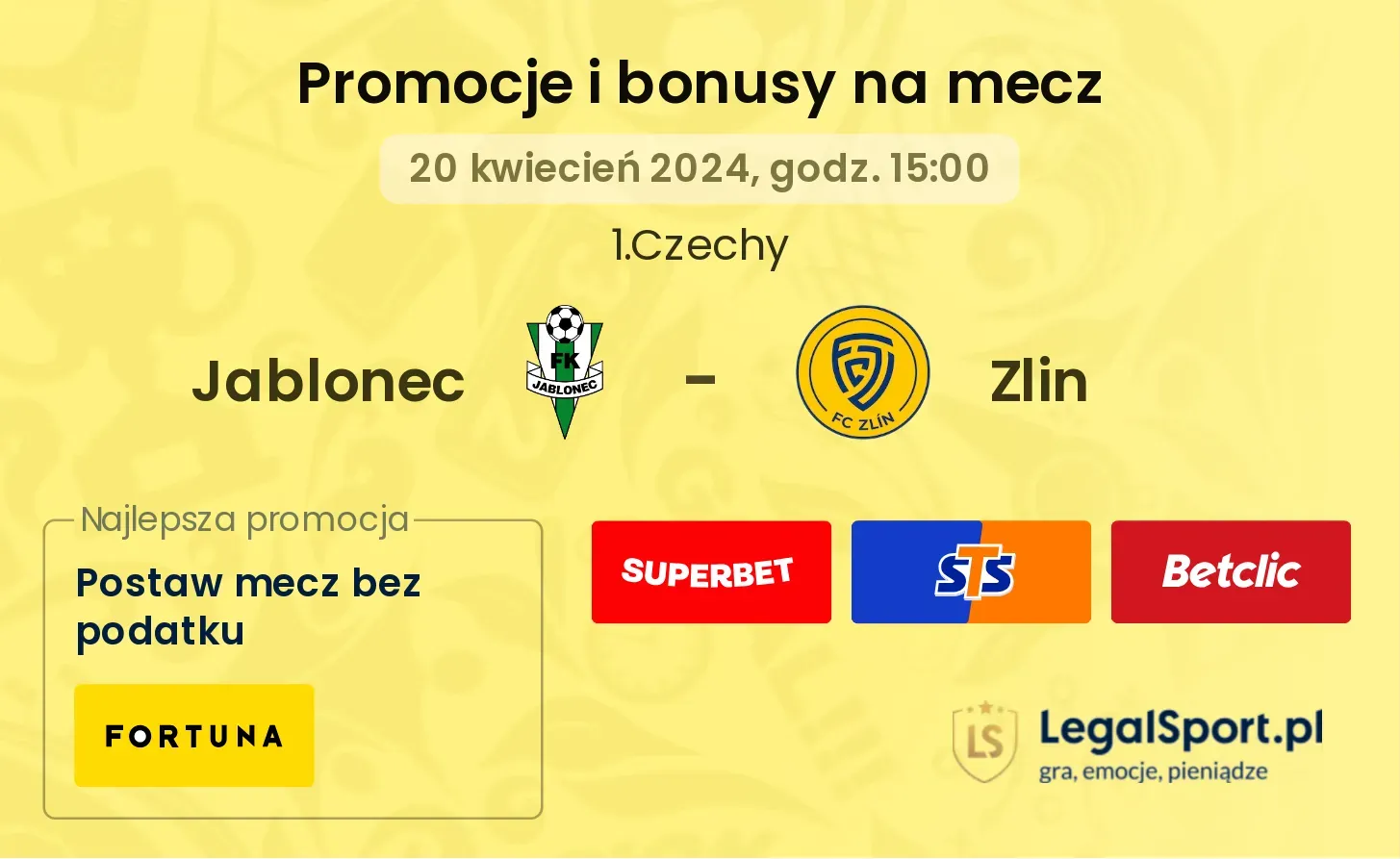 Jablonec - Zlin promocje bonusy na mecz
