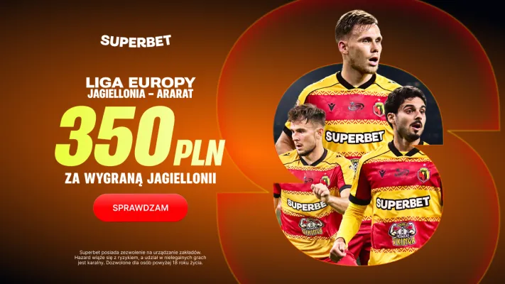 Promocja Superbet: 350 PLN za wygraną Jagiellonii Białystok w meczu z Ararat Armenia