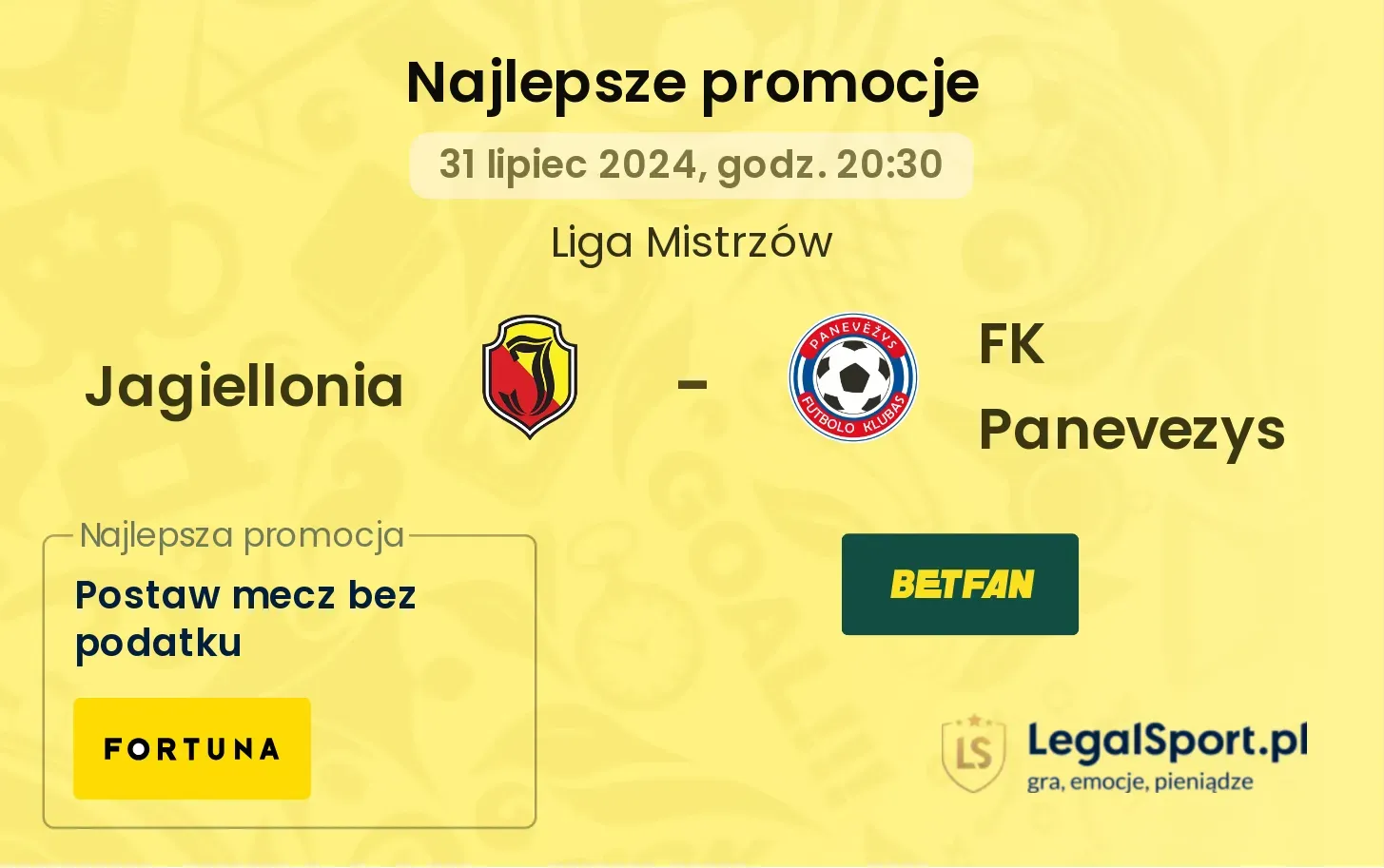 Jagiellonia - FK Panevezys promocje u bukmacherów (31.07, 20:30)
