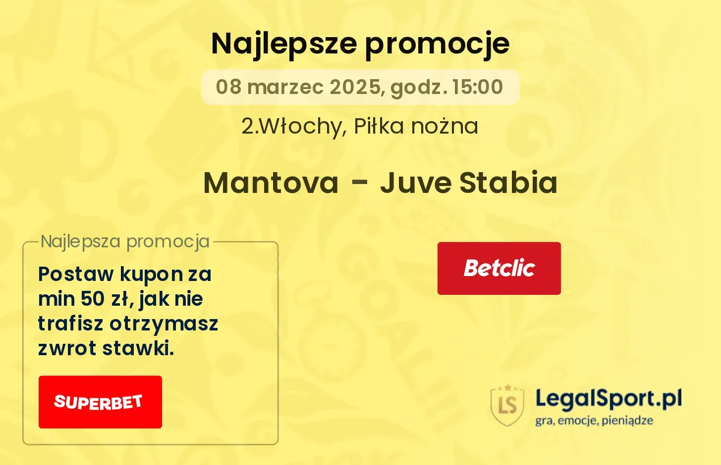 Mantova - Juve Stabia promocje bukmacherskie