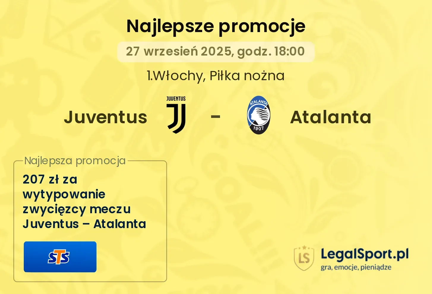 Juventus - Atalanta promocje u bukmacherów