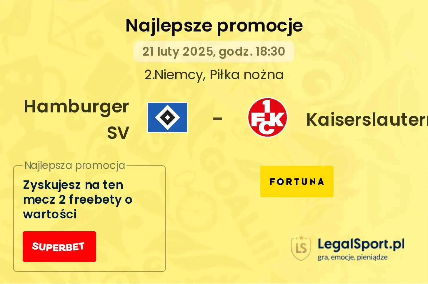 Hamburger SV - Kaiserslautern promocje bukmacherskie