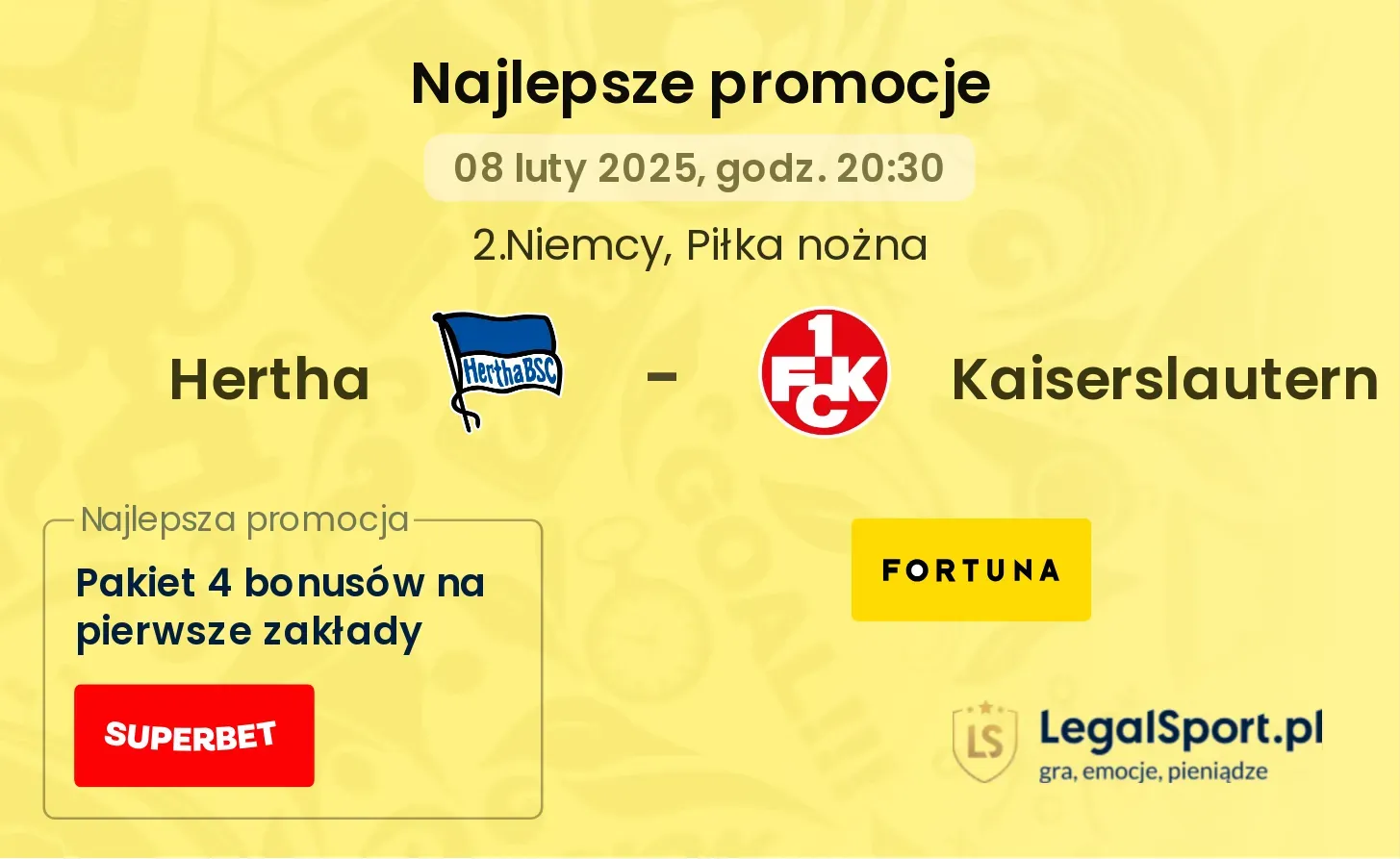 Hertha - Kaiserslautern promocje u bukmacherów