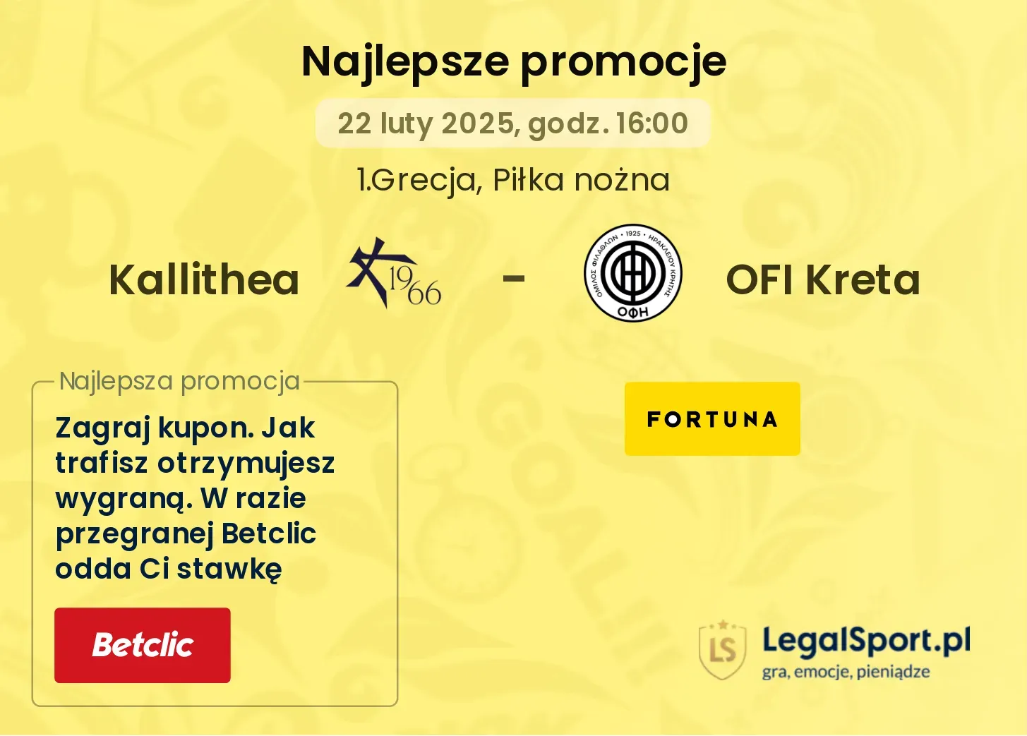 Kallithea - OFI Kreta promocje bukmacherskie