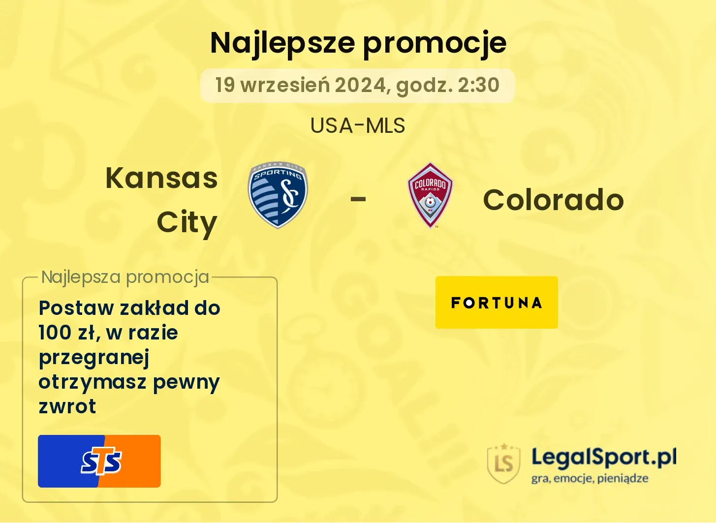 Kansas City - Colorado promocje u bukmacherów 19.09, 02:30