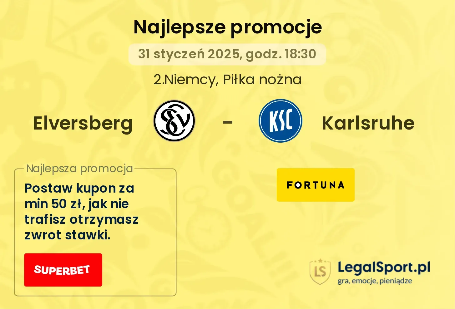 Elversberg - Karlsruhe promocje u bukmacherów