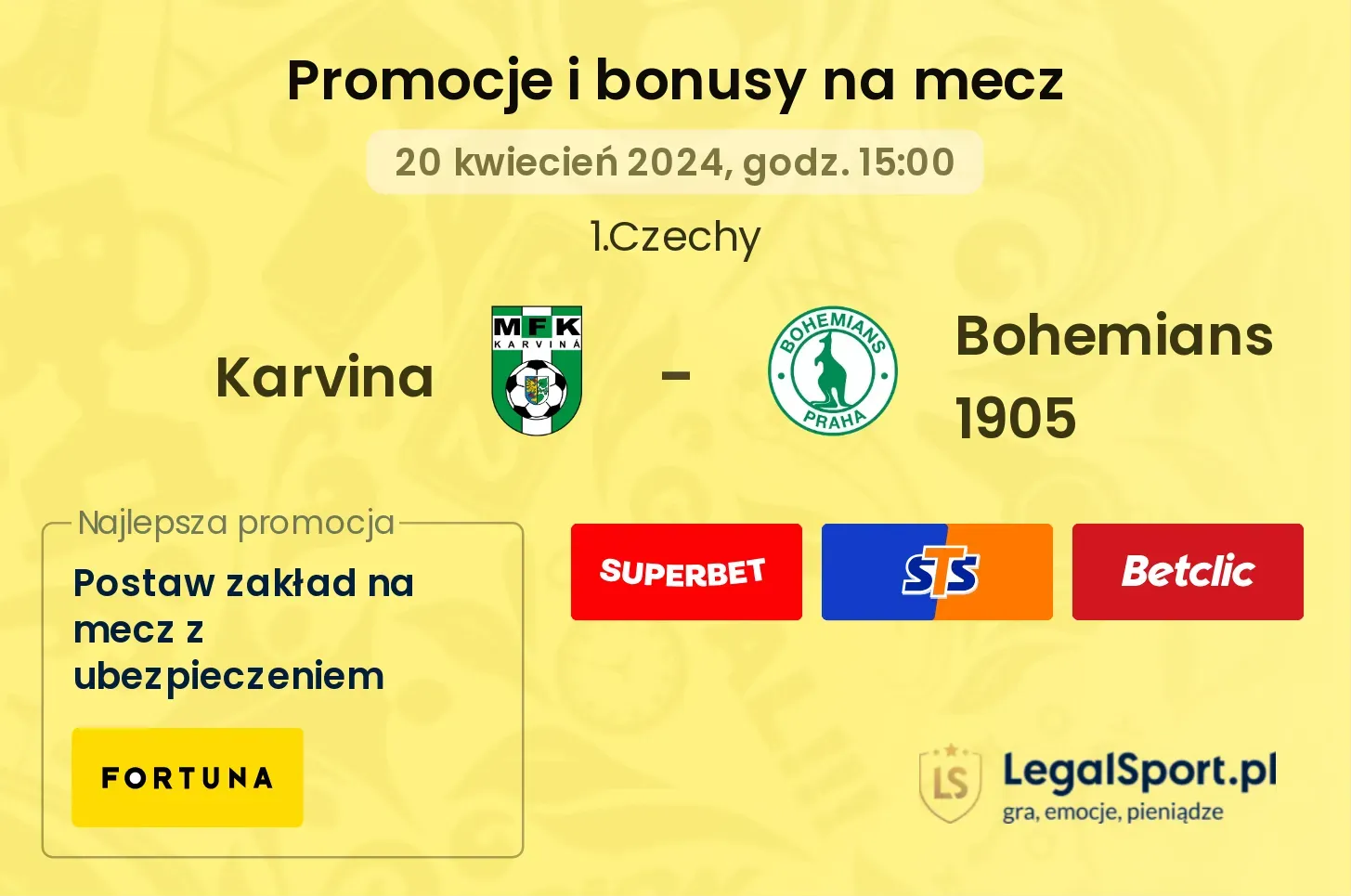 Karvina - Bohemians 1905 promocje bonusy na mecz