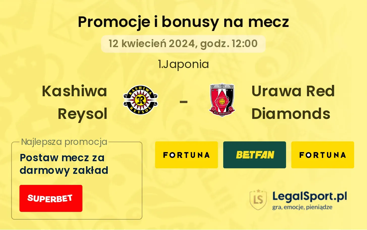 Kashiwa Reysol - Urawa Red Diamonds promocje bonusy na mecz