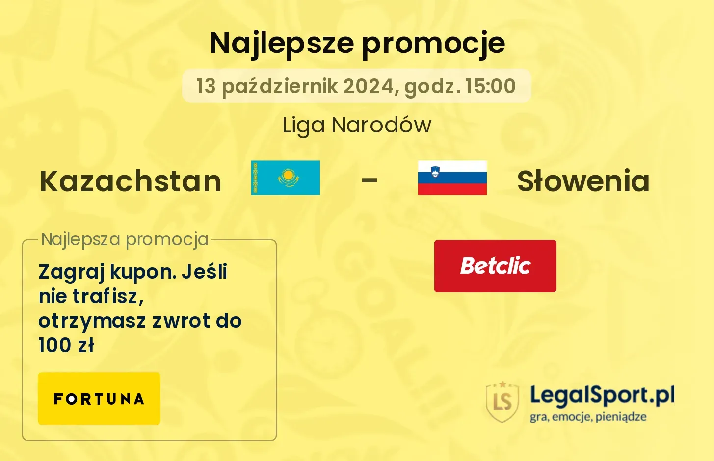 Kazachstan - Słowenia promocje u bukmacherów 13.10, 15:00