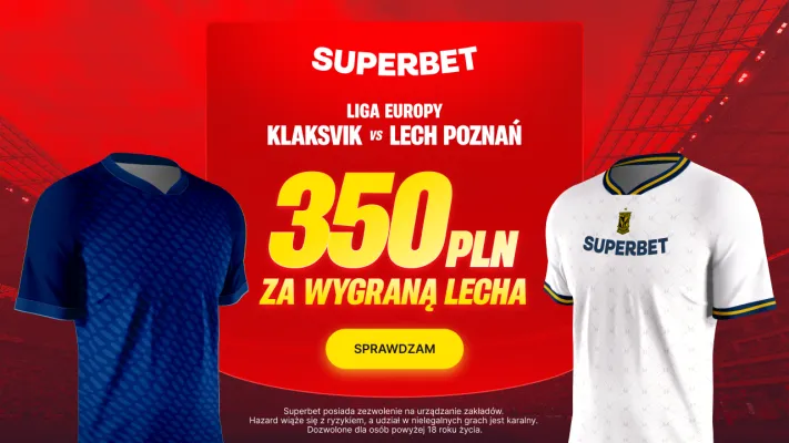 Promocja Superbet: 350 PLN za wygraną Lecha Poznań z KI Klaksvik