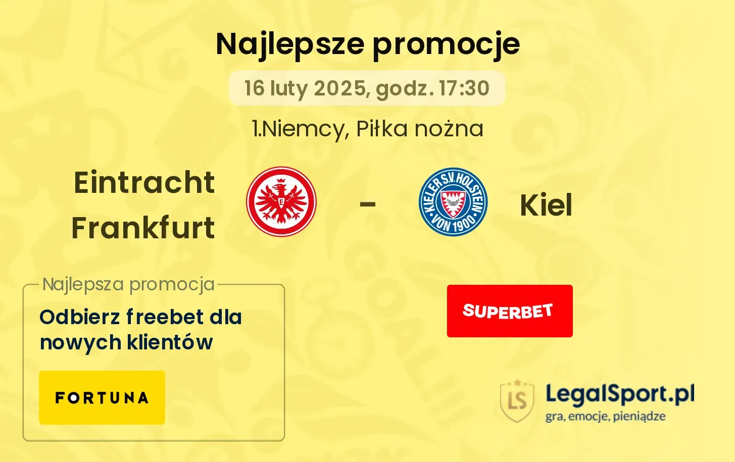 Eintracht Frankfurt - Kiel promocje u bukmacherów
