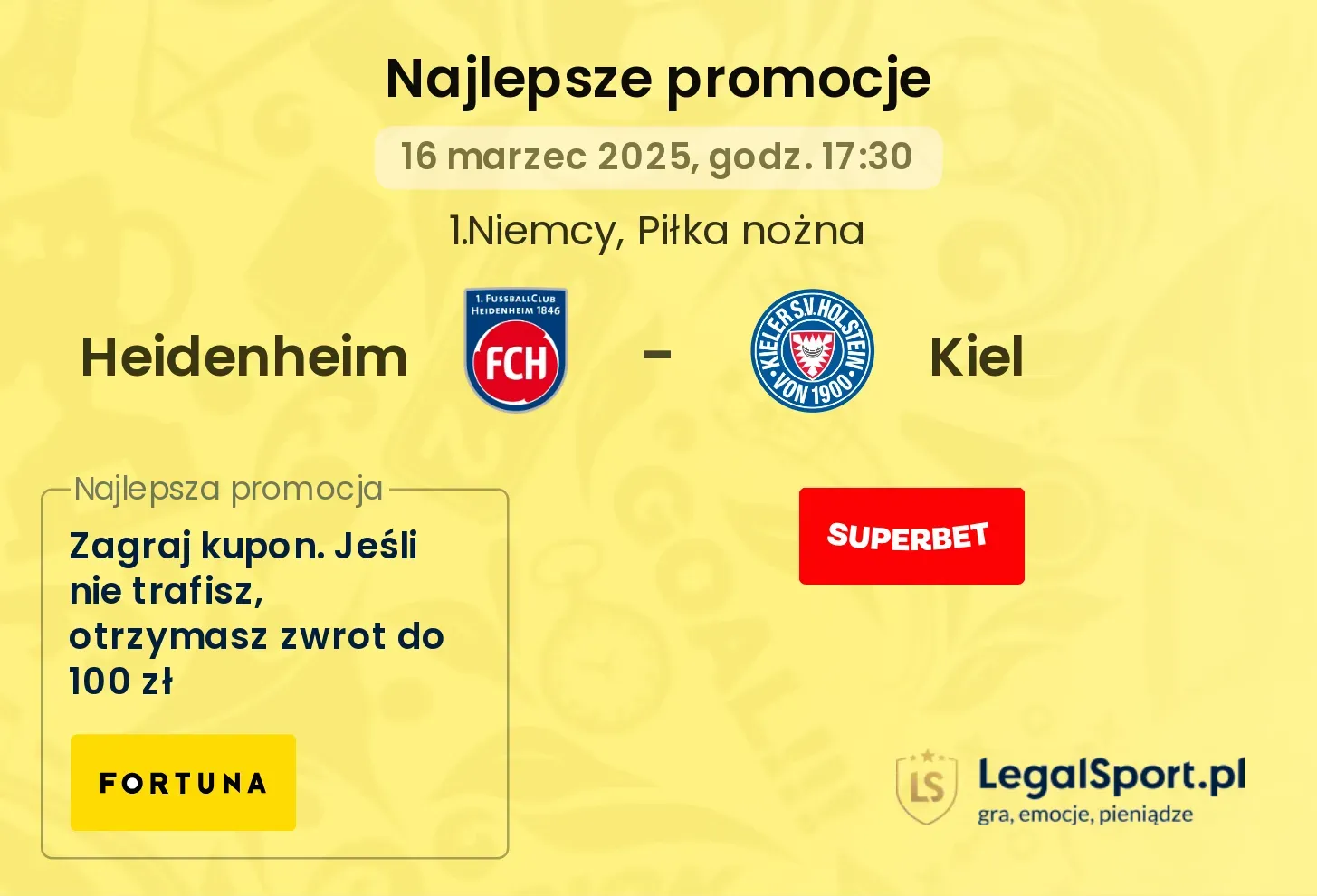 Heidenheim - Kiel promocje bukmacherskie