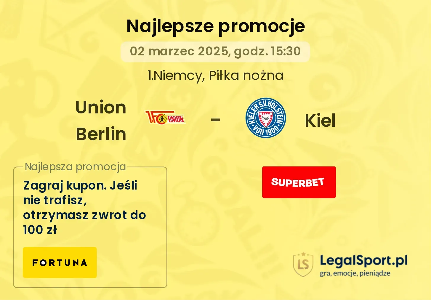 Union Berlin - Kiel promocje u bukmacherów