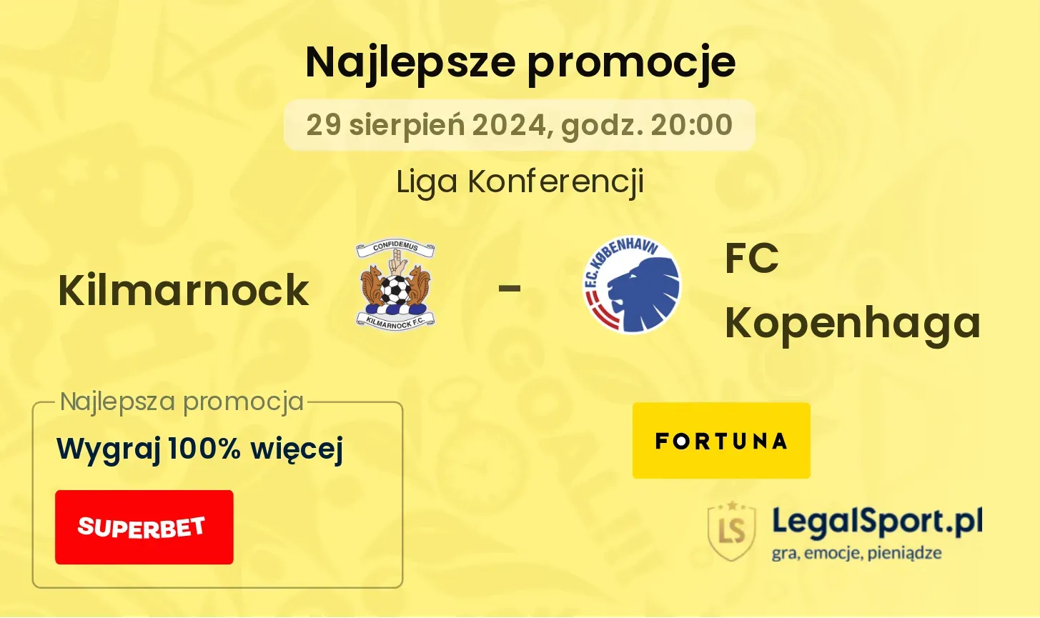 Kilmarnock - FC Kopenhaga promocje bukmacherskie 29.08, 20:00