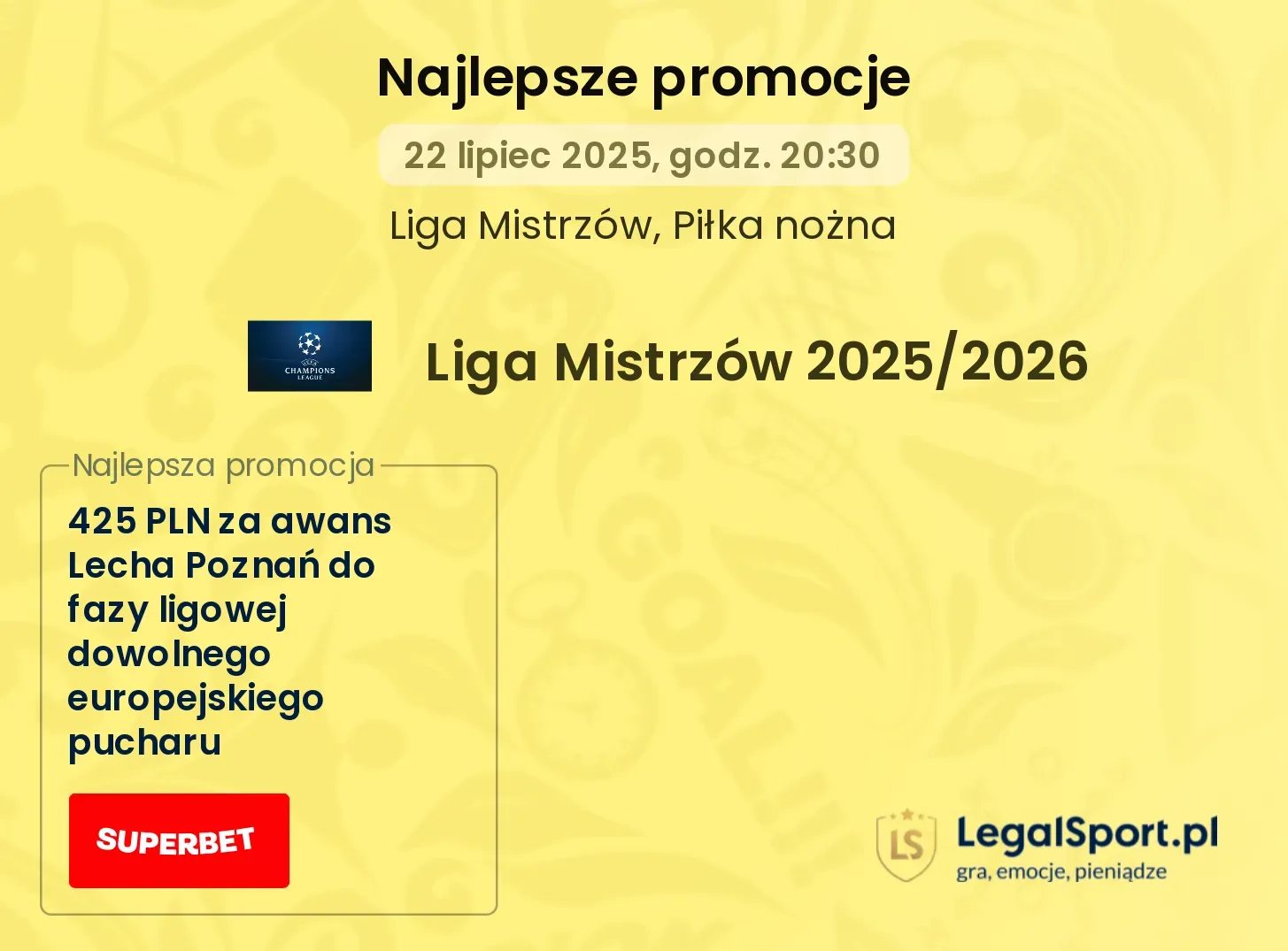 Promocje bukmacherskie na Ligę Mistrzów 2025/2026