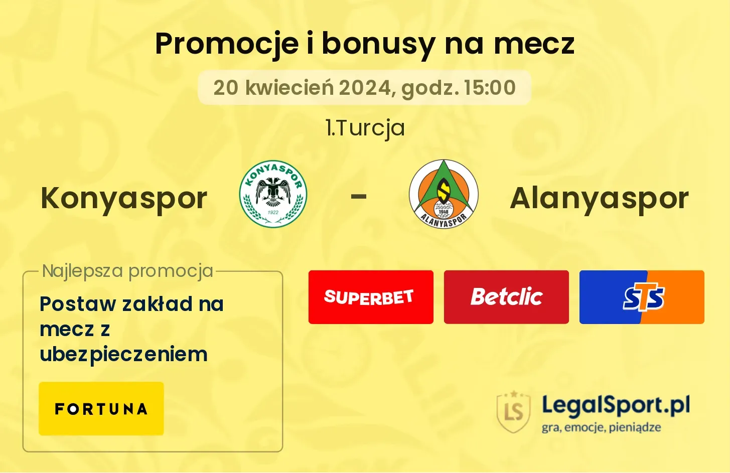 Konyaspor - Alanyaspor promocje bonusy na mecz