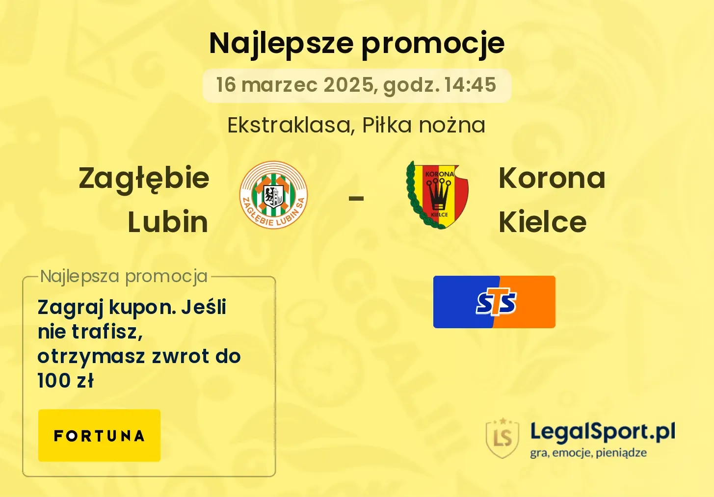 Zagłębie Lubin - Korona Kielce promocje u bukmacherów