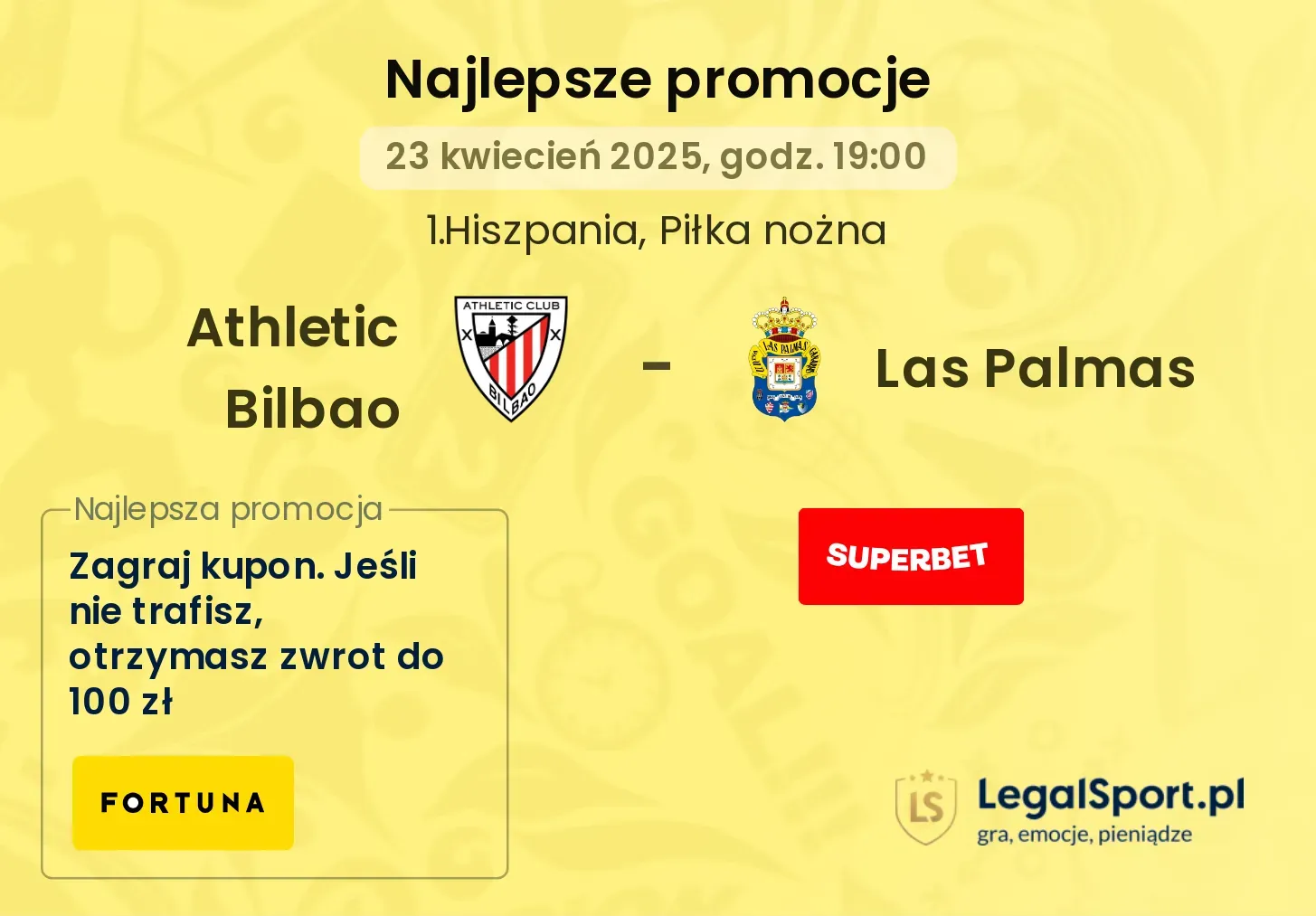 Athletic Bilbao - Las Palmas promocje u bukmacherów