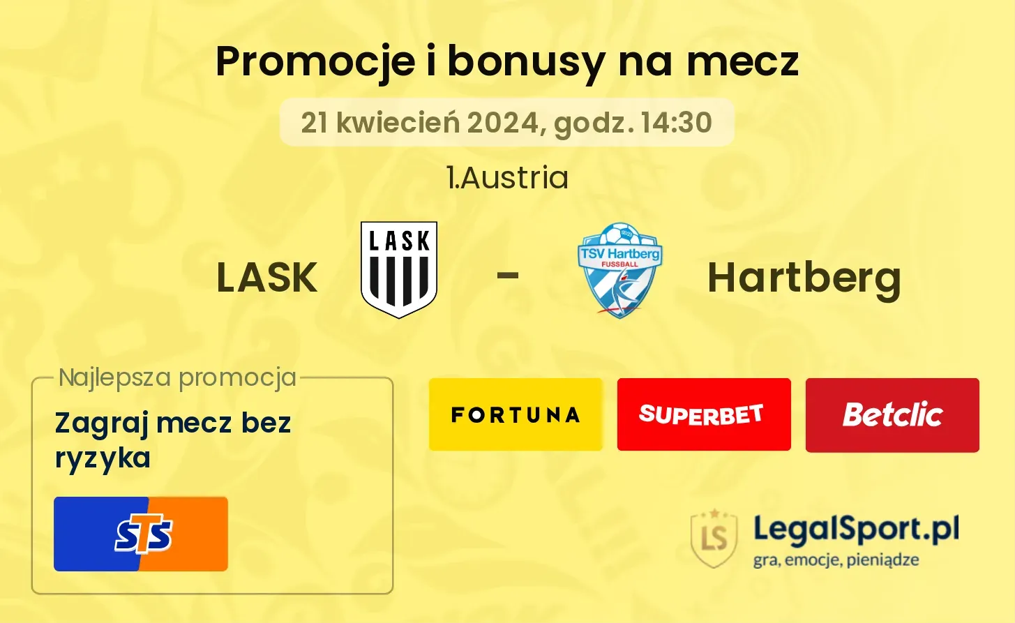 LASK - Hartberg promocje bonusy na mecz
