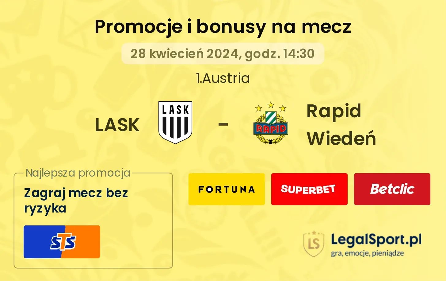 LASK - Rapid Wiedeń promocje bonusy na mecz